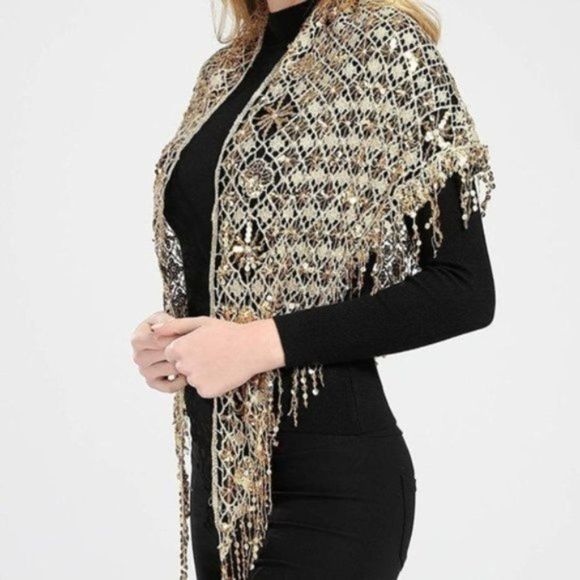 Accessories Womens Shawl Wraps Sequin Gold Poshmark